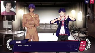 Fully intact pierced hunk gets destroyed by daddy in anime bara hentai game