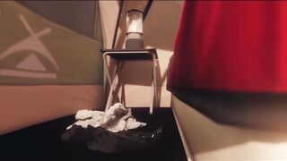 Gay cartoon big dick slams in outdoor camping shop
