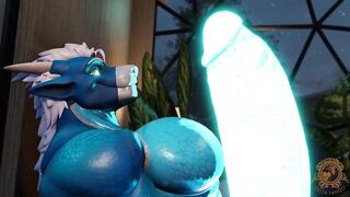 Growling dragon cock destroys monster furry ass raw growth animation