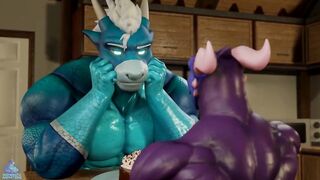Dragon Zoid Destroys His Furry Boy Caught in brutal gay muscle growth