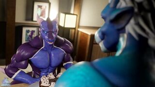 Dragon Zoid Destroys His Furry Boy Caught in brutal gay muscle growth