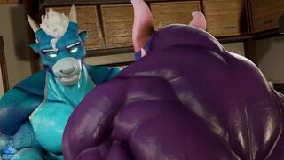 Dragon Zoid Destroys His Furry Boy Caught in brutal gay muscle growth