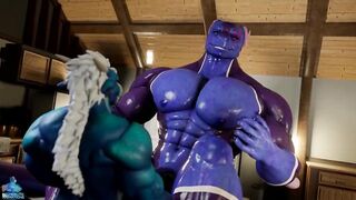 Dragon Zoid Destroys His Furry Boy Caught in brutal gay muscle growth
