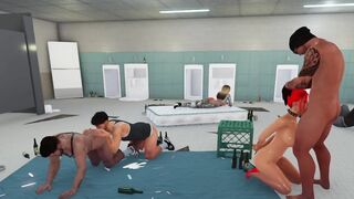 Gay 3DXChat ruined in steamy toilets