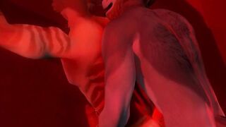 Red Lights raw gay furry climax choked knotted in the night club