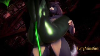 Dragon royally destroyed on sex swing by doggy furry raw yiff