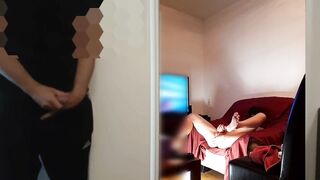 My Straight Roommate Caught Me Fucking My Ass While He Jerked Off