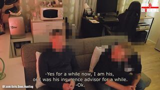 Straight married broker caught them stroking so I joined in huge cumshot threesome