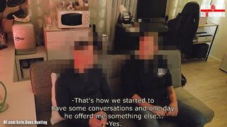 Straight married broker caught them stroking so I joined in huge cumshot threesome