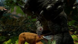 Gay furry king of the jungle gets monstrously destroyed by raw daddy bear cock