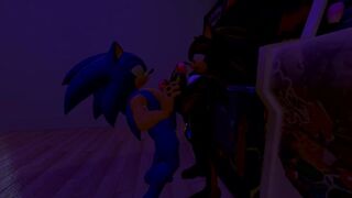 Gay Sonic gets destroyed outside in public blowjob