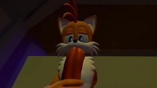 Gay Sonic gets destroyed outside in public blowjob