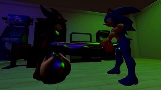Gay Sonic gets destroyed outside in public blowjob