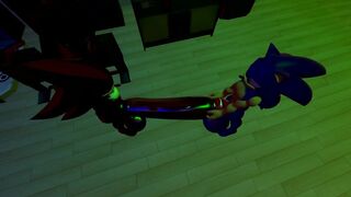 Gay Sonic gets destroyed outside in public blowjob