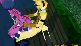 Furry yaoi cat destroyed by rough lynx creampie