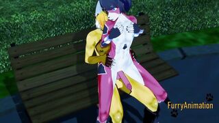 Furry yaoi cat destroyed by rough lynx creampie