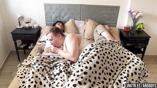 Step-Brother’s Huge Tatted Twink Takes Two Big Cocks While You Stay Silent