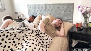 Step-Brother’s Huge Tatted Twink Takes Two Big Cocks While You Stay Silent