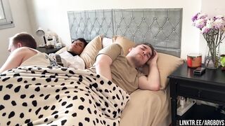 Step-Brother’s Huge Tatted Twink Takes Two Big Cocks While You Stay Silent