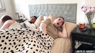 Step-Brother’s Huge Tatted Twink Takes Two Big Cocks While You Stay Silent