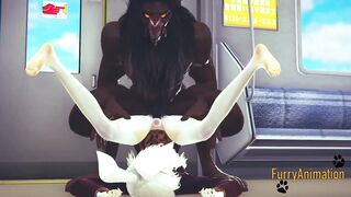 White Rabbit Fucked Rough by Demond Wolf Creampie Overflow
