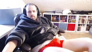 Dirty talking while cumming in red underwear euro solo jerk off