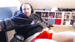 Dirty talking while cumming in red underwear euro solo jerk off