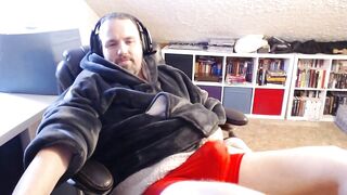 Dirty talking while cumming in red underwear euro solo jerk off