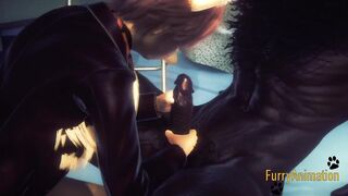 Fox & Wolf Furry Yaoi Hard in Hospital Bed Rough Creampie
