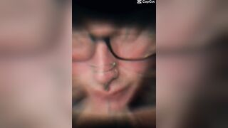 Tattooed guy creampie on split tongue gay blowjob with cumshot and cum fetish