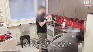 Young plumber gets seduced into first gay cock session busting sink