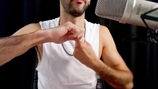 Gay ASMR paper tearing tingles daddy bears muscle man destroys relaxation