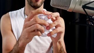 Gay ASMR paper tearing tingles daddy bears muscle man destroys relaxation