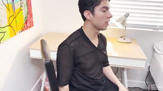 Twink teen takes raw BBC bareback in tight hole deep creampie