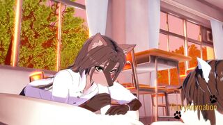 Furry yaoi dog takes deep throaty horse yiff and creampie