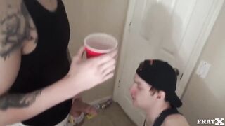 Fratx Gangbang House Beta Bitch Blowjob Tattooed