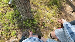 Hairy Daddy Pisses His Uncut Friend Outdoors Near Tesla Overflowing Gush Fetish