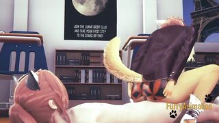 Furry yaoi 3D fox teens yiffed raw gushing creampie