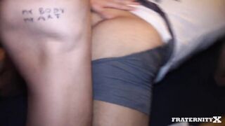Frat dues harder than their cocks gagging on cum