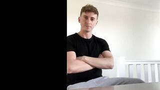 Thick Aussie socks trample hungry mouth verbal dom gets his feet worshipped