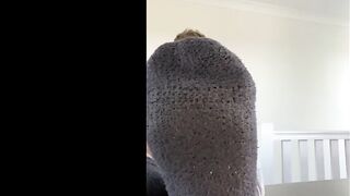 Thick Aussie socks trample hungry mouth verbal dom gets his feet worshipped