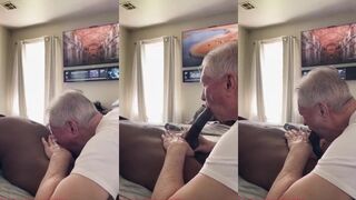 Grandpa destroys BBC with sloppy wet grandpa blowjobs
