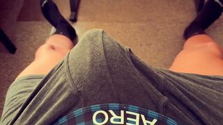 Ripping off his undies big cock cumshot thick thighs