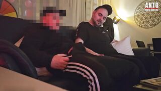 Big cock shot on hairy Swiss guy from straight wallet loss to cum drowning