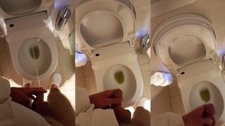 Thick veiny cut cock pissing in slow motion raw uncut