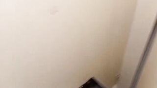 In the public bathroom thick Latin cock gets destroyed by hot morbo guy