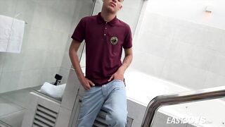 Twink POV handjob in the spa raw big dick deep