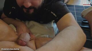 Tattooed straight guy Steven finally sucked cock came back for rimming and cum