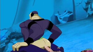 Superman's steel cock destroys Batman in brutal rough gay yaoi