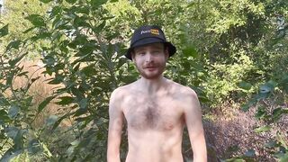 Muscular scientist strokes his massive cock while you watch him cum all over his hairy chest